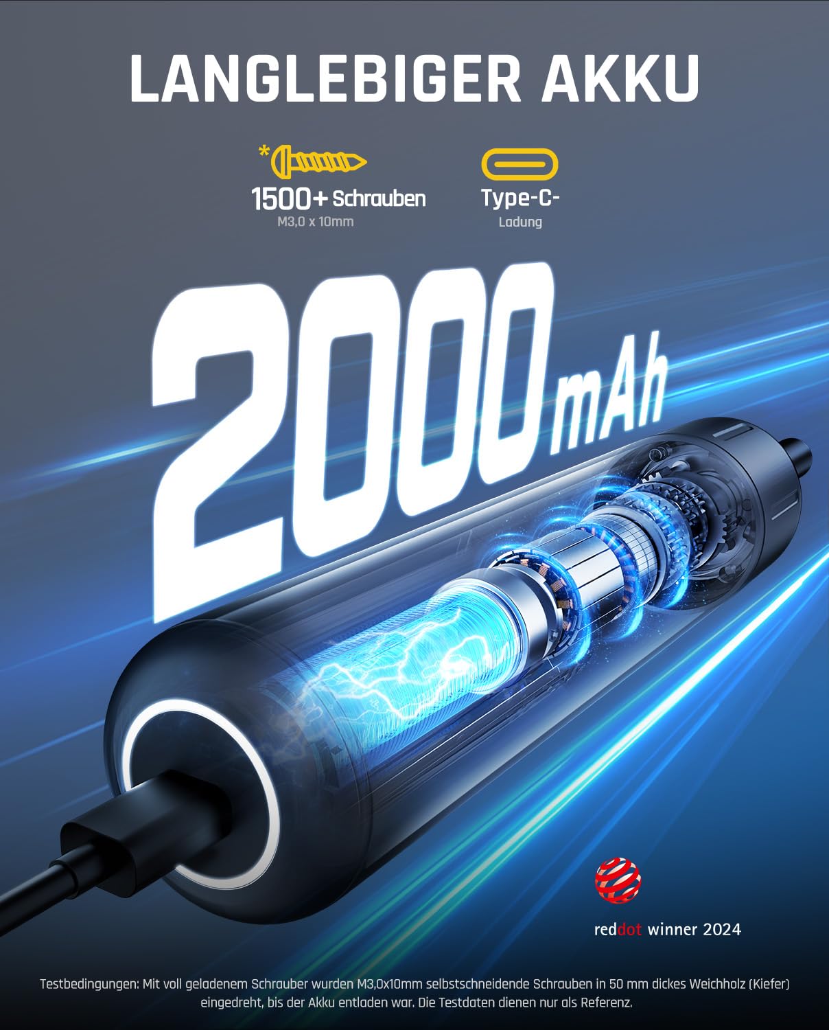 Fanttik S1 Pro 3.7V Magnetische Electric Screwdriver, Leistungsstarkes-Schraubendreher-Set mit 16 Bits, Einstellbare 3 Drehmomente bis zu 6 Nm, 2000-mAh-Akku, Geeignet für die Möbel/Computerreparatur 5