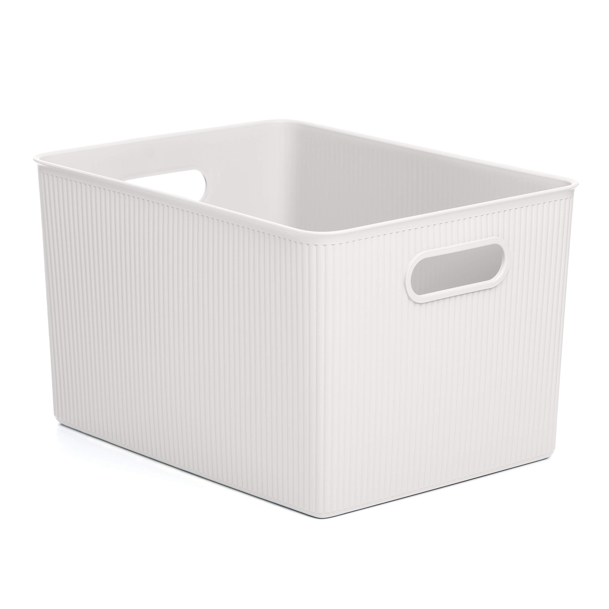 TATAY Plastic Storage Basket 22 L Baobab | Organizer Box | Integrated Handles | Compact and Versatile Design | Recycled BPA-Free Plastic | 29.4 x 38.5 x 23 cm, White