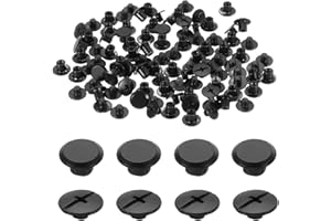 uxcell 50set M5 x 5mm Chicago Screw Metal Phillips Head Binding Screws Post Nail Rivet Stud Screw Rivets for DIY Leather Belt Bag Craft Bookbinding, Black