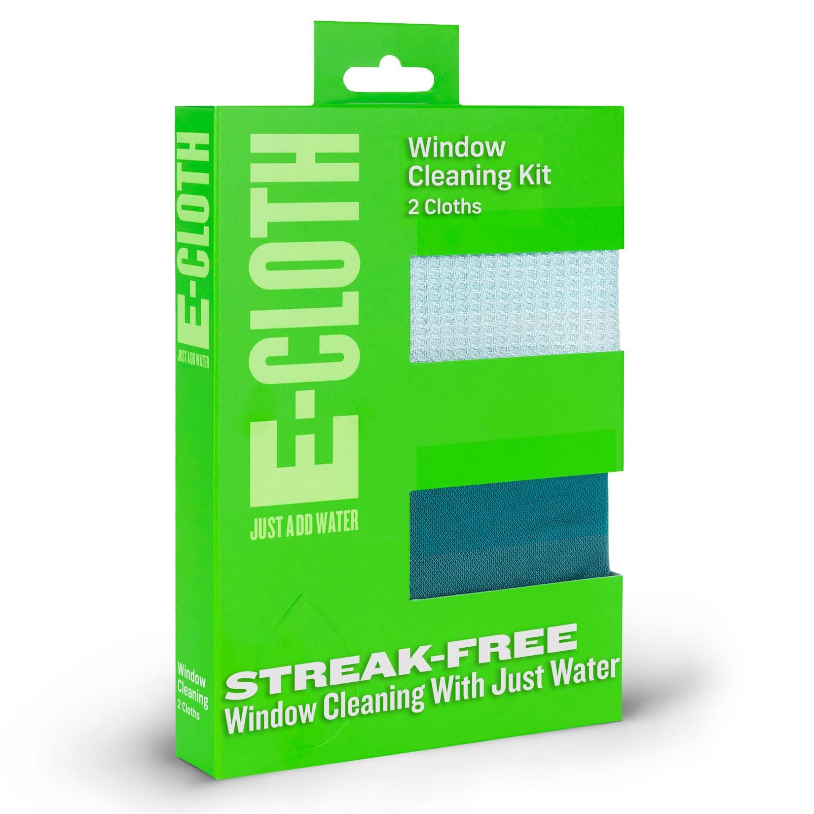 Photo 1 of E-Cloth Microfiber Cleaning Cloth Glass Kit - Microfiber Towel Window Cleaning Kit - Microfiber Towels for Cars, Windows, Mirrors, & More - Winter Green