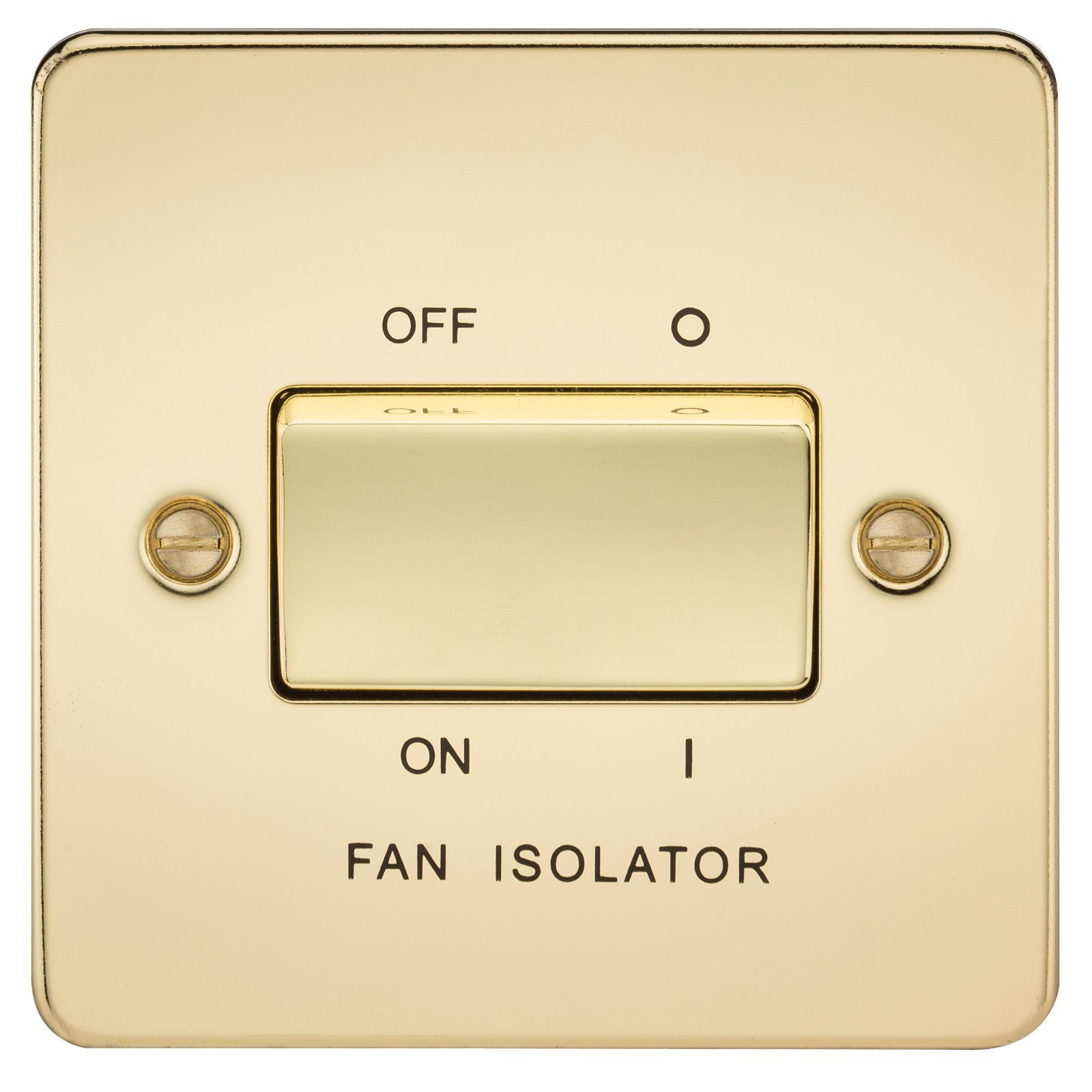 Knightsbridge FPAV1100PB Flat Plate 10A 3 Pole Fan Isolator Switch-Polished Brass, 230 V — image 1