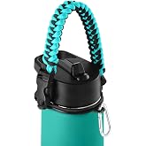 IRON &deg;FLASK Paracord Handle - Fits Wide Mouth Water Bottles - Durable Carrier, Secure Accessories, Survival Strap Cord, Safety Ring, and Carabiner - Seven Core Paracord Bracelet