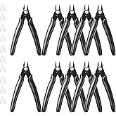BOENFU Small Wire Cutters 10 Pack 5 Inch Flush Cutters Zip Tie Cutters Small Side Cutter for Jewelry Making, Electronics, 3d Print, Plastic Models, Black