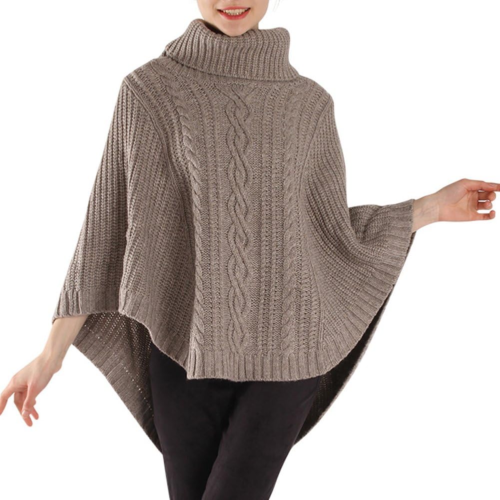 KELLY KLARK Spring Pullover Women, Women's Turtleneck Long Sweater Grey
