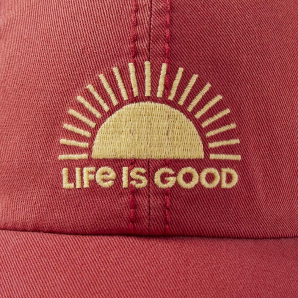 Life is Good Sunwashed Chill Cap Baseball Hat, Sun Faded Red, One Size: Clothing