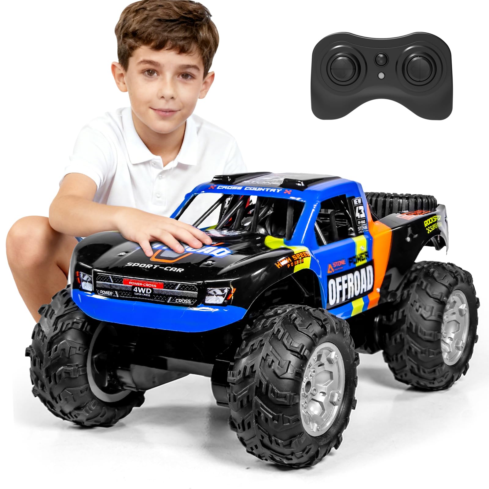Photo 1 of ****SIMILAR***KB KAIBO Q205 1:12 Large Amphibious Remote Control Car - Waterproof RC Monster Truck with Waterproof Controller & 2 Modular Batteries for 60+ Min Play, 7.4V 4WD All Terrain Toy for Kids Adults-Blue