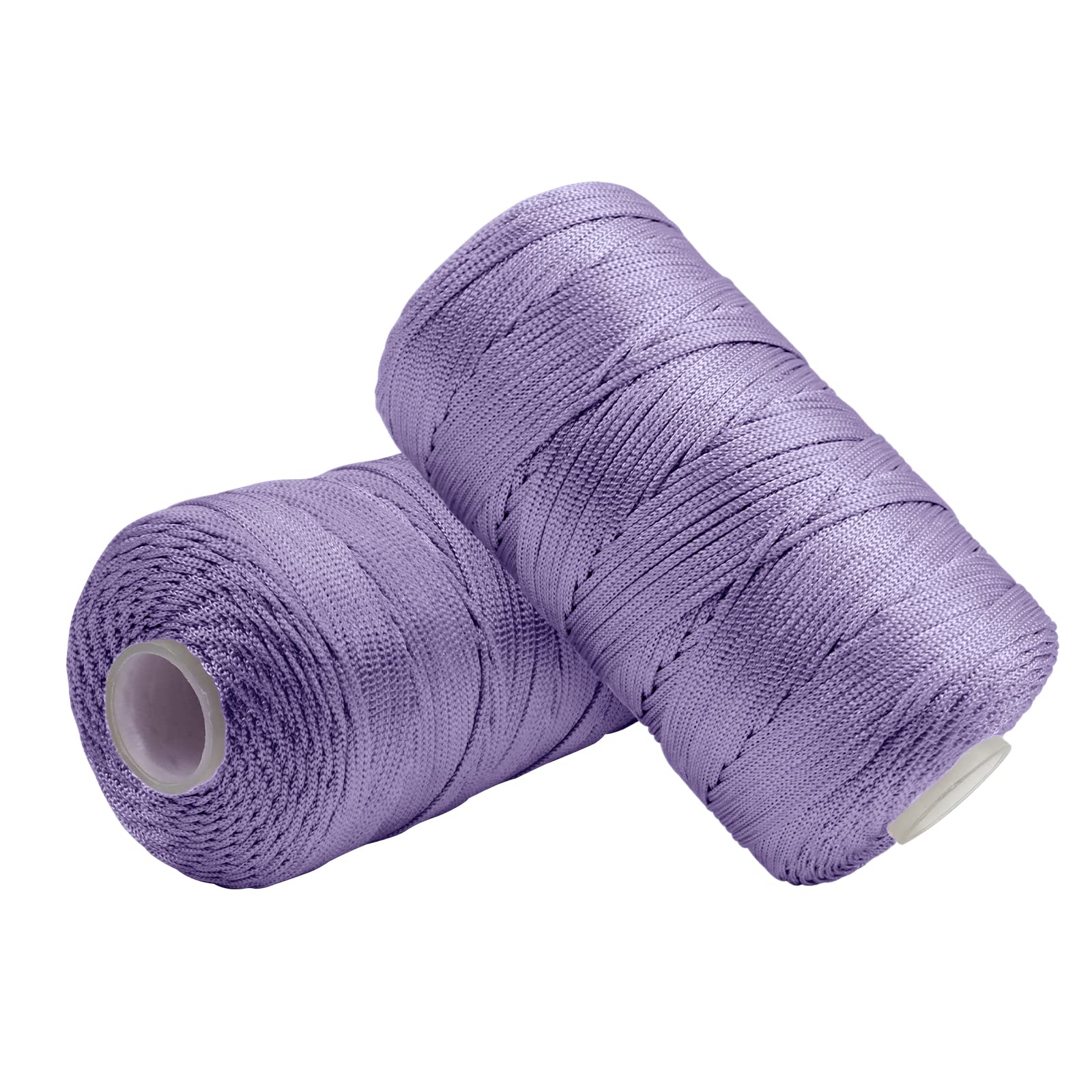 Uiopa Macrame Cord 1.5mm x 400m, Nylon Macrame Yarn for Crochet and Knitting, Light Purple Crochet Yarn for Wall Hangings, Dream Catchers, Jewelry Making, DIY Craft Project