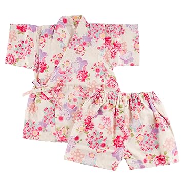 Amazon ファンファン 甚平 女の子 日本製生地 夏 和花 アイボリー