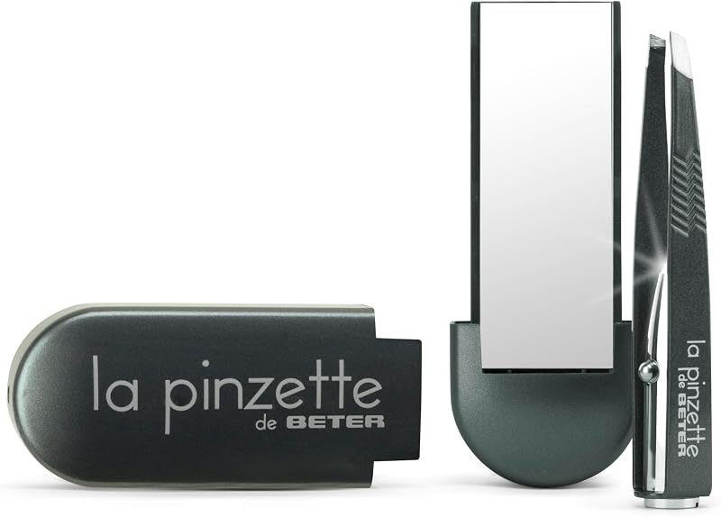 - Pinzette per sopracciglia con luce a led e specchio La Pinzette - Kit sopracciglia - Pinzette di precisione - Pinzetta sopracciglia professionale - Custodia da viaggio ideale - Tweezers
