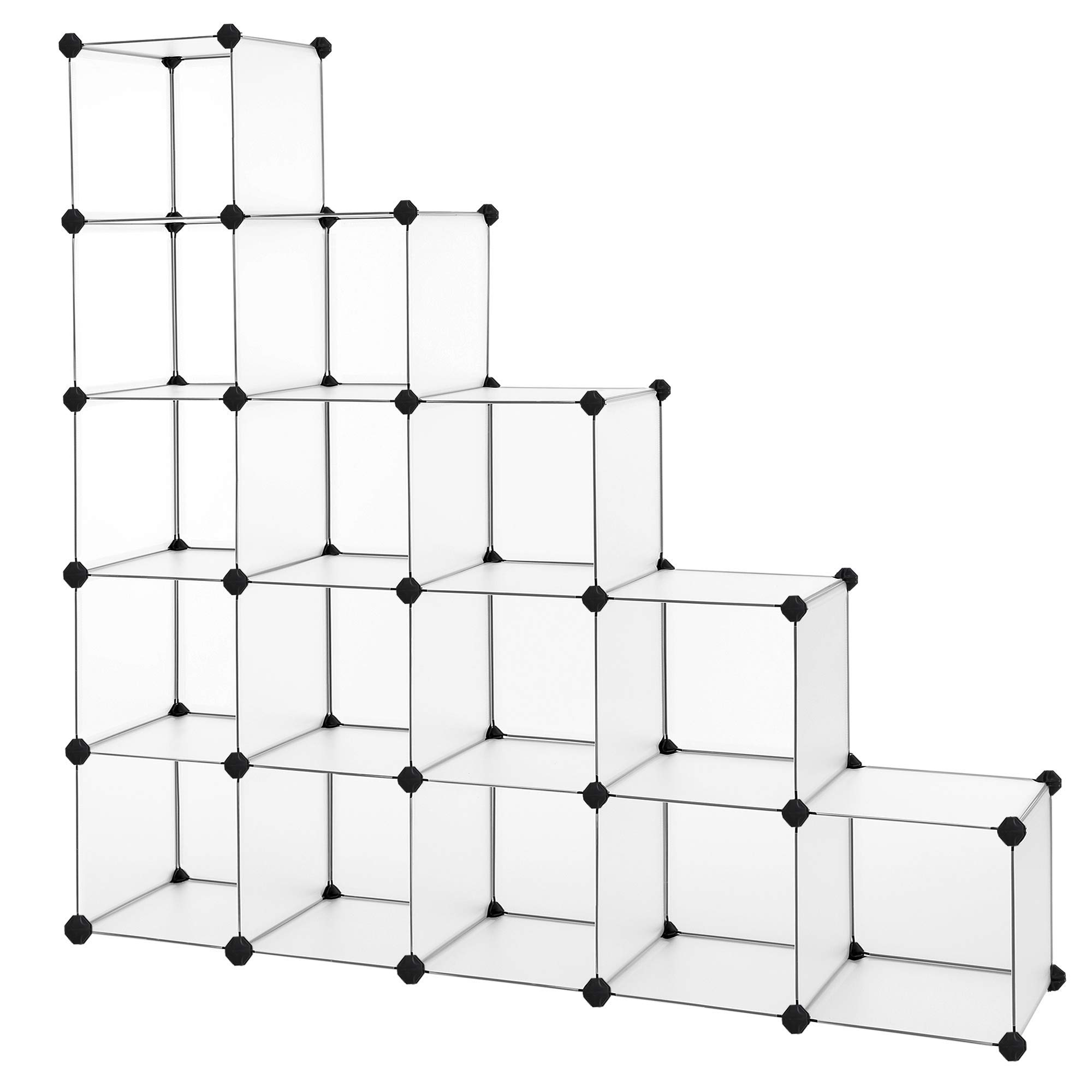 Buy SONGMICS 16Cube Storage Unit, Shoe Rack, DIY Shelving System, Stackable Cubes, PP Plastic