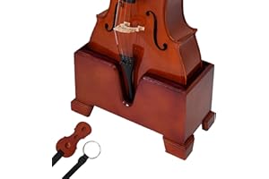 Roonova Cello Box Stand - Wooden Cello Upright Display Holder Case - Instrument Accessories - Complete with Cello Endpin