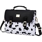 LOVEVOOK Computer Bag Laptop Bag for Women Cute Laptop Messenger Bag for Work College, COW