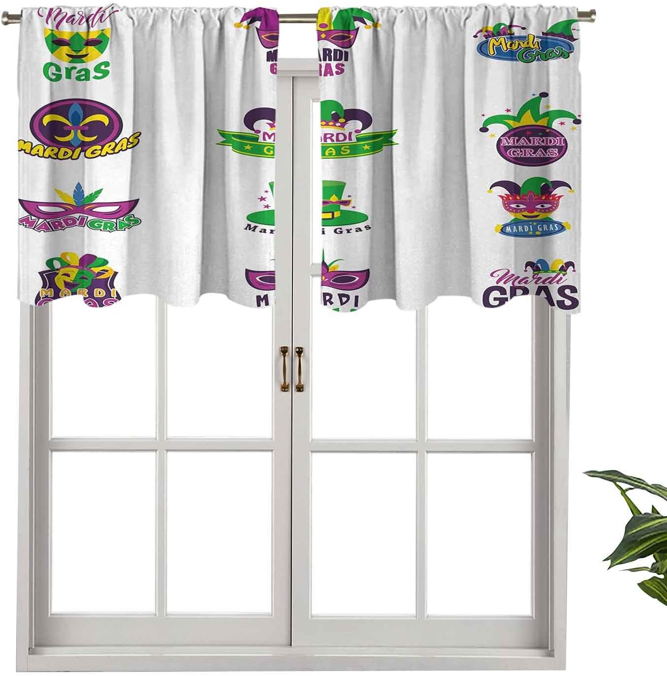 Hiiiman Cortina de ventana con filtro de luz, cenefa de bolsillo para