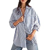 BONITEE Long Sleeve Button Down Shirts for Women 2026 Spring Fall Casual Loose Business Work Blouses Oversized Button Up Tops