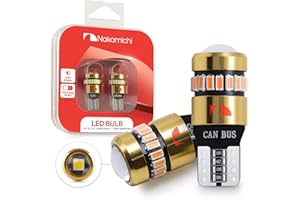 Nakamichi T10 LED Light Bulb 168 2825 194 W5W Wedge 18+1 SMD 3014 Chip LED Replacement Bulbs Error Free for Car Interior Dome Map Door License Courtesy Dash Lights (Monza Red, 19 LEDs, Pack of 2)