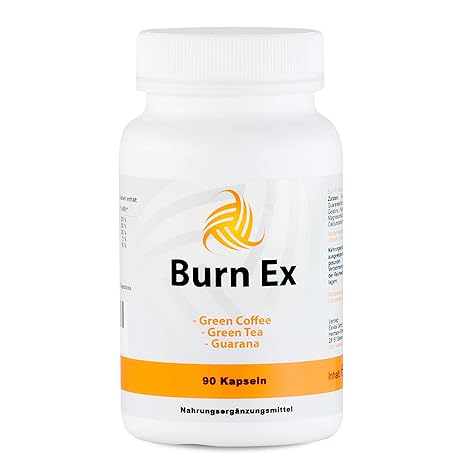 Burn Ex, Grüner Kaffee Extrakt mit Chlorogensäure, 90 grüner Kaffee Kapseln (wenig Kalorien zur Diät geeignet), 1800 mg grüne