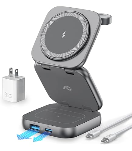 Wireless Charger for MagSafe, AC Island 5-in-1 Portable Travel