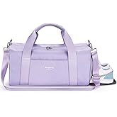 PHSYNI Gym Bag for Women Girls with Shoe Compartment & Wet Pocket - Duffle Bag for Travel Sports Fitness Workout Athletic, 19"-Medium, Purple