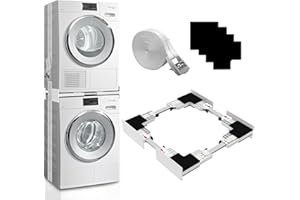 Kiss Core Upgrade Washer Dryer Stacking Kit, Universal Washer Dryer Stacking Kit Adjustable 29/28/27/26/25/24 Inch, Small Space Saving Solution Stacking Kit for Washer and Dryer with Ratchet Strap