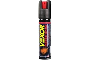 ZARC VEXOR Police Strength Self Defense Pepper Spray 1.45 Percent Capsaicin - Hotter Than Other Brands- Running Safety Spray - 18+ Shots, 12 Ft 75 Oz 21 Grams - Jogging