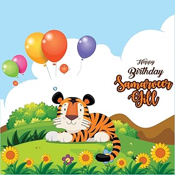 Kreativ India Personalized Fun Animals Theme Birthday Background