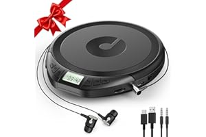 Portable CD Player for Car: Kegaudio with Earphones Anti-Skip LCD Display Personal Disman Disc Player for Car & Sports Supports MP3 WMA PROG & Memory Function