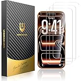 UNBREAKcable Screen Protector for iPhone 17 Pro Max, One-Pull to Install | 3-Pack 9H+ Tempered Glass, 3X Impact Cushioning, 99.99% HD Clear, Cases Friendly, Bubble Free, Quick-Installation Box