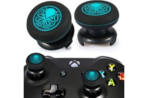 Playrealm FPS Thumbstick Extender & Printing Rubber Silicone Grip Cover 2 Sets for Xbox Series X/S & Xbox One Controller(Cthulhu Abyss Blue)