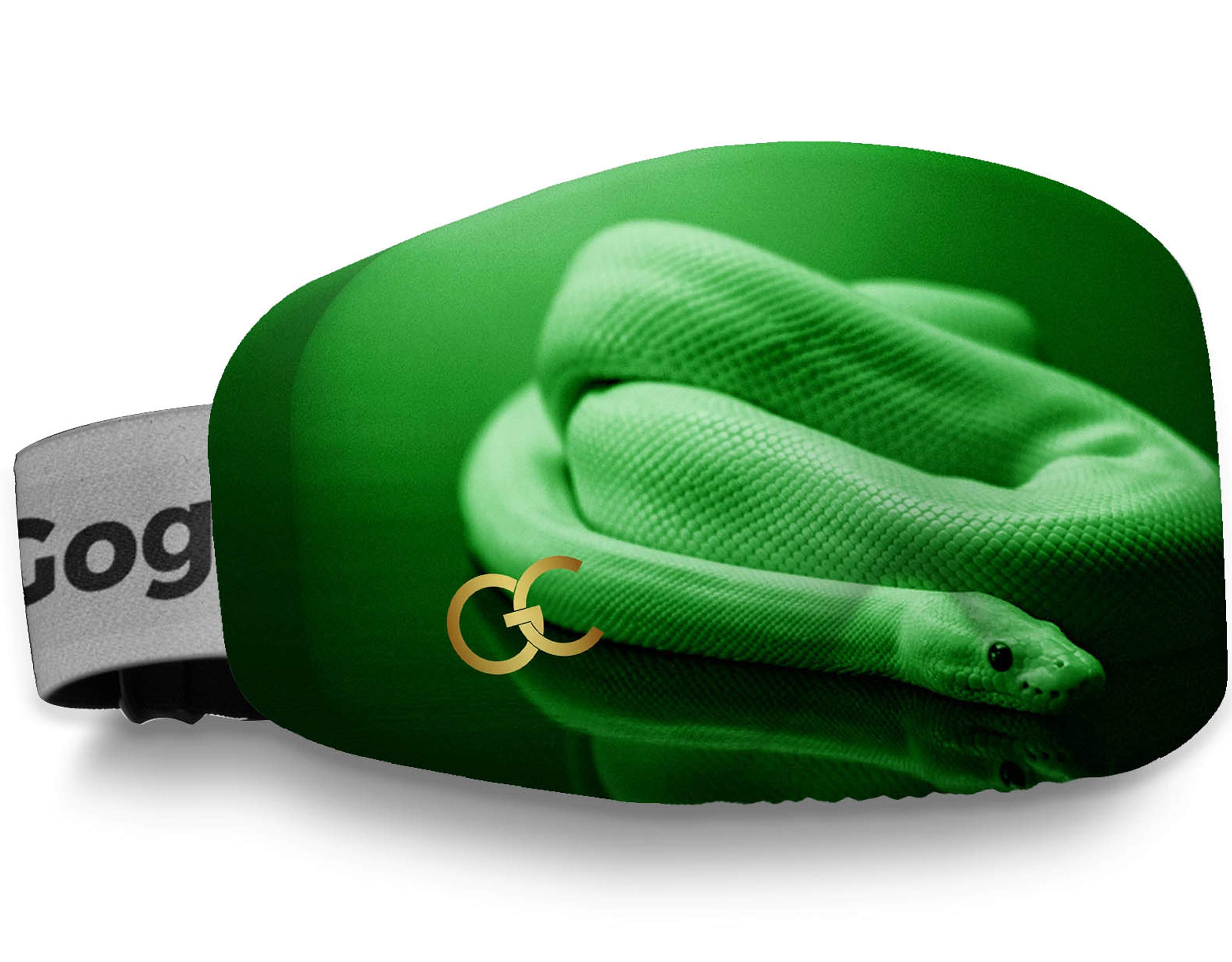 GogglesCover Ski Goggles Protective Cover, Protective Goggle Cover Portable, Ski Goggle Cover Sleeve Anti-Scratch, Ski Goggles Accessories, Ski Equipment, Snake Green Design