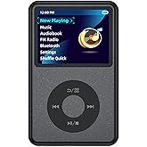 128G Mp3 Player with Bluetooth, 2.4" Portable Mini HiFi Sound Bluetooth Walkman Best Gift Choice for 2024 (Grey)