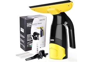 KIATO Window Vacuum, Window Vacuum Squeegee, Cordless Window Vacuum Cleaner, Rechargeable Window Vac with Spray/Squeegee/Vacuum, Electric Squeegee for Windows, Tiles, Mirrors, 200ml Water Tank