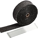 SunplusTrade 2" x 50' Black Exhaust Heat Wrap Roll