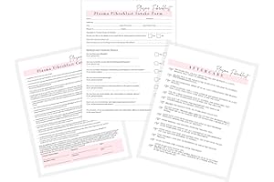 LASHICORN Plasma Fibroblast Intake, Consent, and Aftercare Form | 75 Pack | 8.5 x 11" A1 Forms | Clients Signature | Client Forms Bundle | White and Pink Design