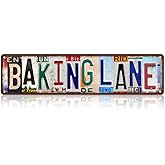 Vintage Baking Lane Wall Decor Street Signs Metal Tin Signs 16 x 4 Inches