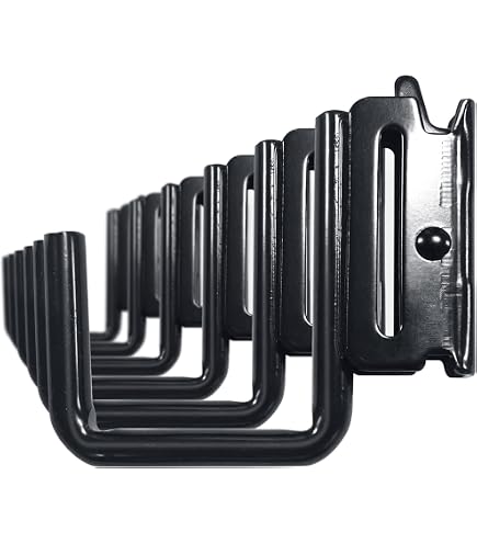 KJE 5-Pack E-Track Heavy Duty Tool Holders – 600lb Capacity, No-Drill Snap-On For Trailers, Trucks, & Garages