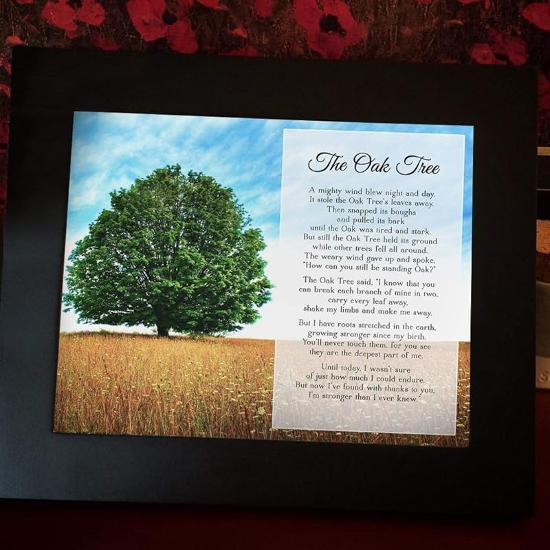 Framed Oak Tree Poem Handmade