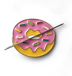 Donut Food Needle Minder - Magnetic Doughnut Dessert - Cross Stitch