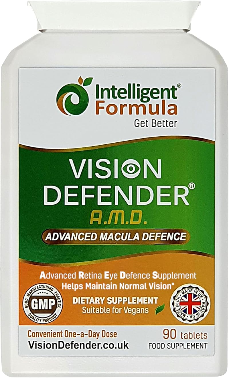 Vision Defender AREDS2 6-Nutrient Complex Vegan Eye Tablets 90 UK Made