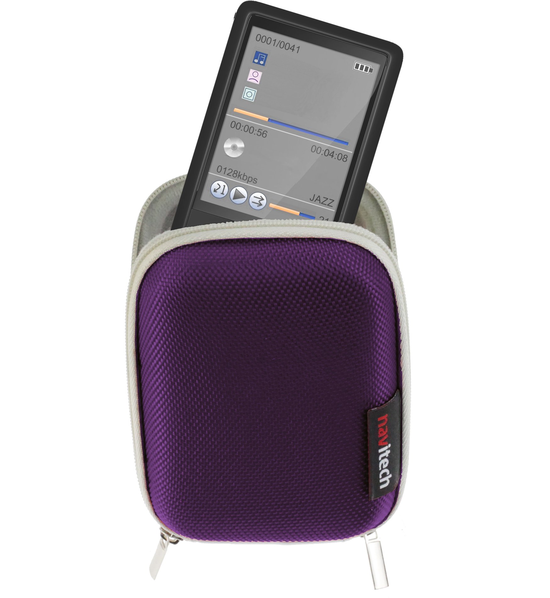 Navitech Purple Hard Water Resistant mp3 Digital Audio Player Case/Cover Compatible with The Kubik Evo 8GB
