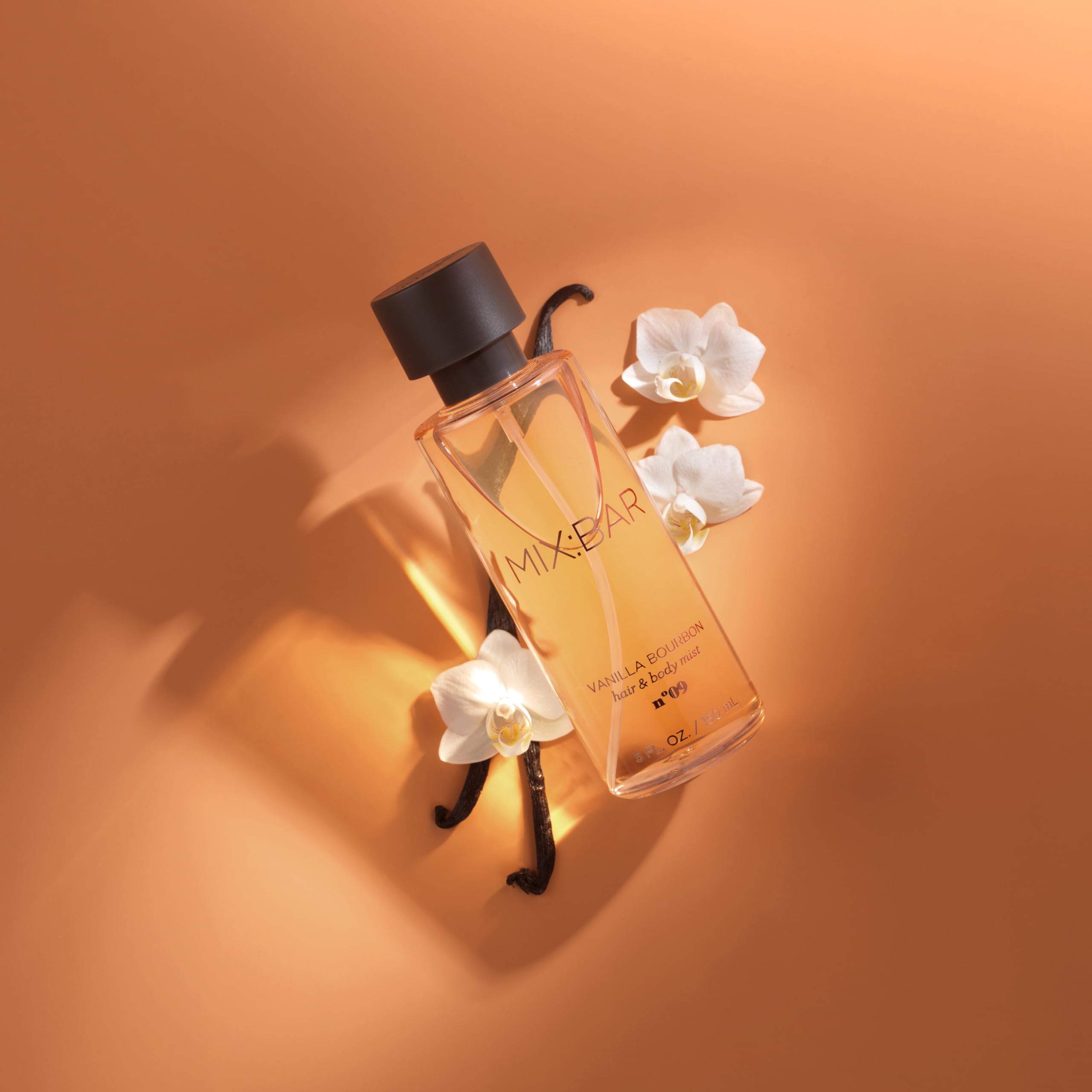 MIX:BAR Vanilla Bourbon Hair + Body Mist, Bedroom Linen Spray - Notes of Sandalwood, Vanilla Bean, Jasmine, Bergamot, 5oz