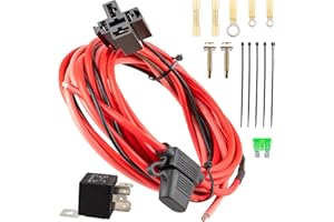 KACOLA Electric Fuel Pump Relay Kit 40 AMP Waterproof, Heavy Duty Long Wires Relay, Fit 12V Switch Kit P/N 30247