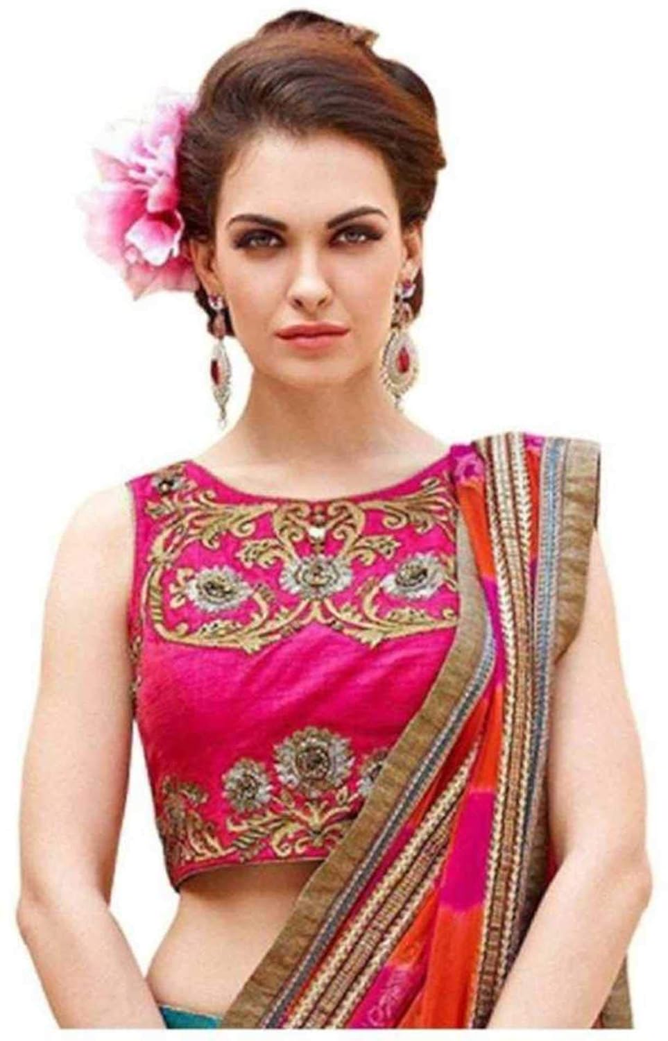 tisha fashion women's banglory silk lehenga choli (firozi and pink)