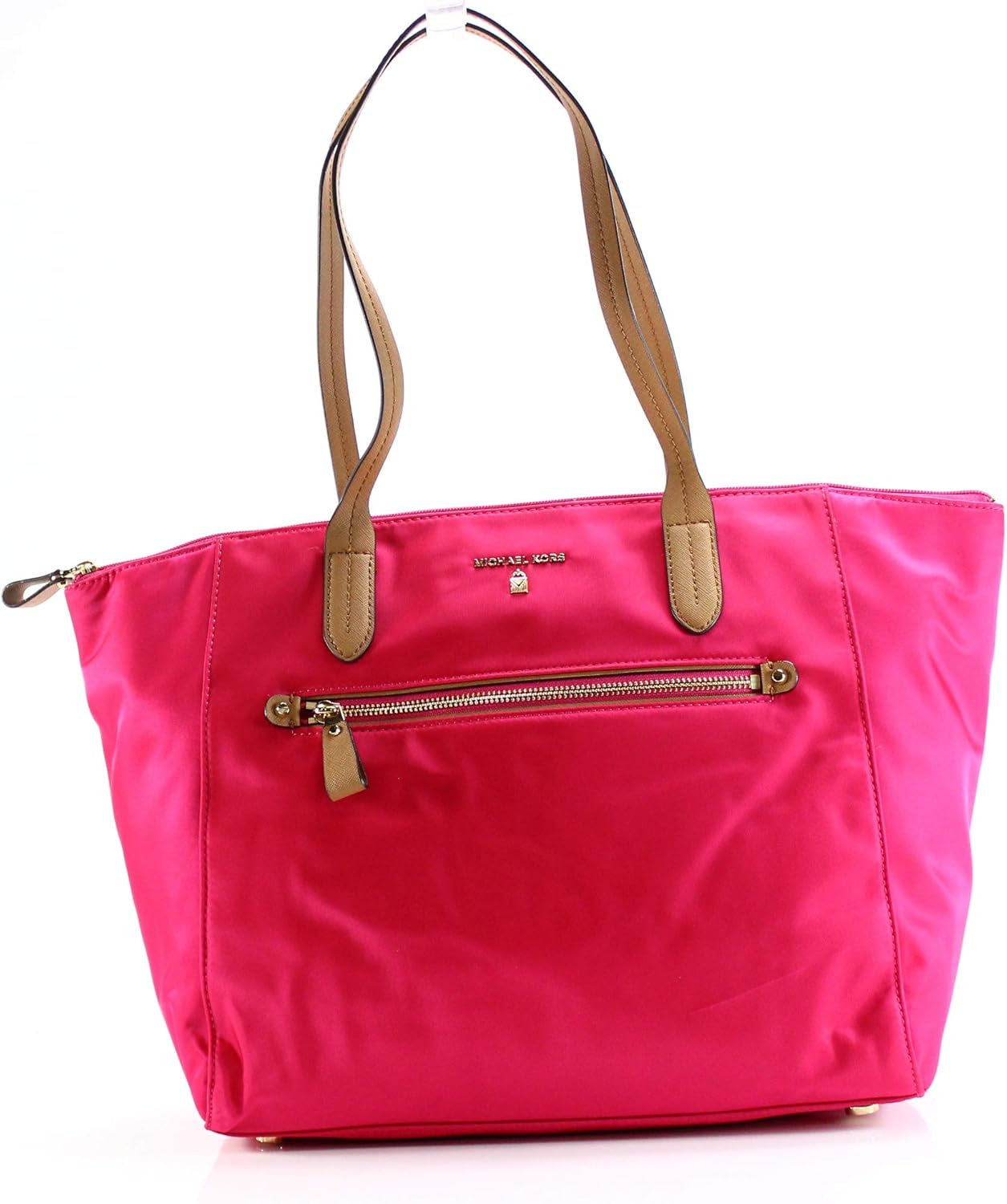Michael Kors Kelsey Large Top Zip Nylon Tote Ultra Pink Handbags michael-kors-kelsey-large-top-zip-nylon-tote-ultra-pink-handbags