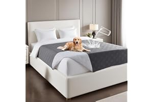 Prince Deco Waterproof Blanket Dog Bed Cover with Non-Slip Back Pet Blanket for Furniture Bed Couch Sofa(52x82 Inch,Grey)