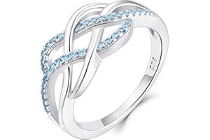 YL Celtic Knot Rings 925 Sterling Silver Twisted Knot Ring Birthstone Infinity Statement Jewelry for Women-size5