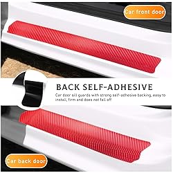 Yourkar 4 PCS Car Door Sill Protector, 4D Carbon