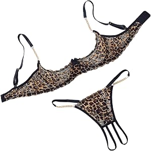 TrueVip Sexy Lace Lingerie Sets for Women 1/4 Cup Underwire Cupless Shelf Bra with Panty Set