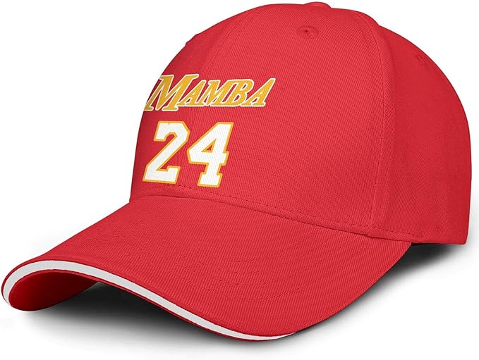 Amazon Com Mens Fitted Hat Adjustable Basketball Player Mamba 24 Red Personalized Plain Baseball Cap Clothing