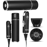 StyleCraft Ace Foldable Hair Dryer with 1600W Motor, Travel-Friendly Design | 1600W compact hair dryer with high-speed low-noise motor, foldable handle, 3 heat &amp; 2 speed settings, diffuser &amp; concentrator