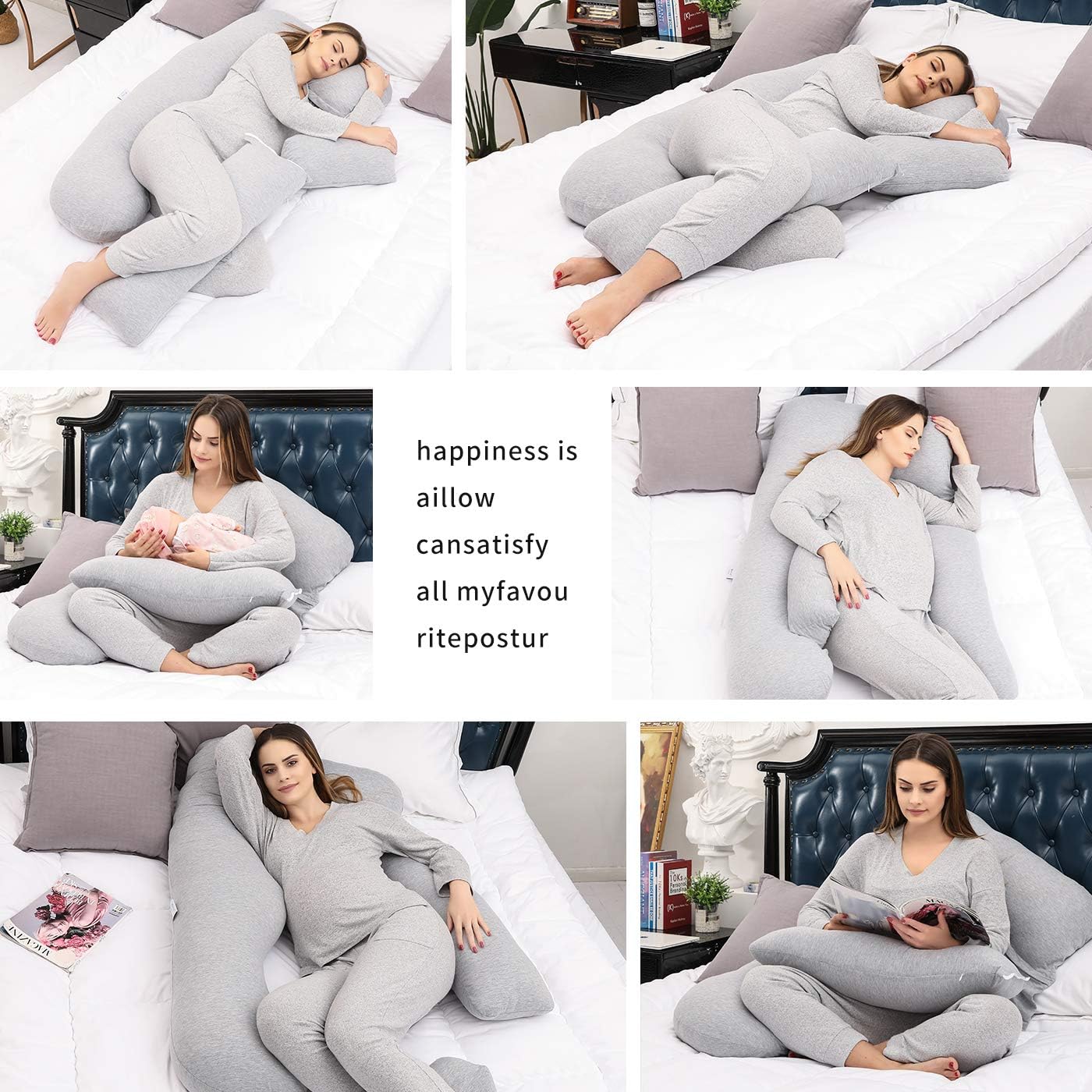 Pregnancy Pillows，Pregnancy Pillow U-Shaped Full Body ，Pregnancy Gifts Maternity Pillow Support Detachable Extension: Kitchen & Dining